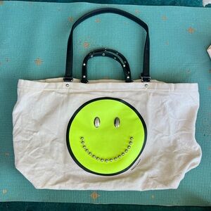 Rebecca Minkoff- White and Neon Smiley Tote Bag